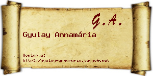 Gyulay Annamária névjegykártya